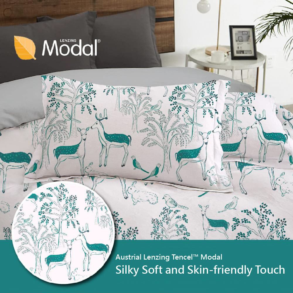 【Savamunt】Ionic+™ & Austrian Lenzing Tencel™ Modal Four-pieces Bedding Set Pre-order Limited Sale (Animal Forest )