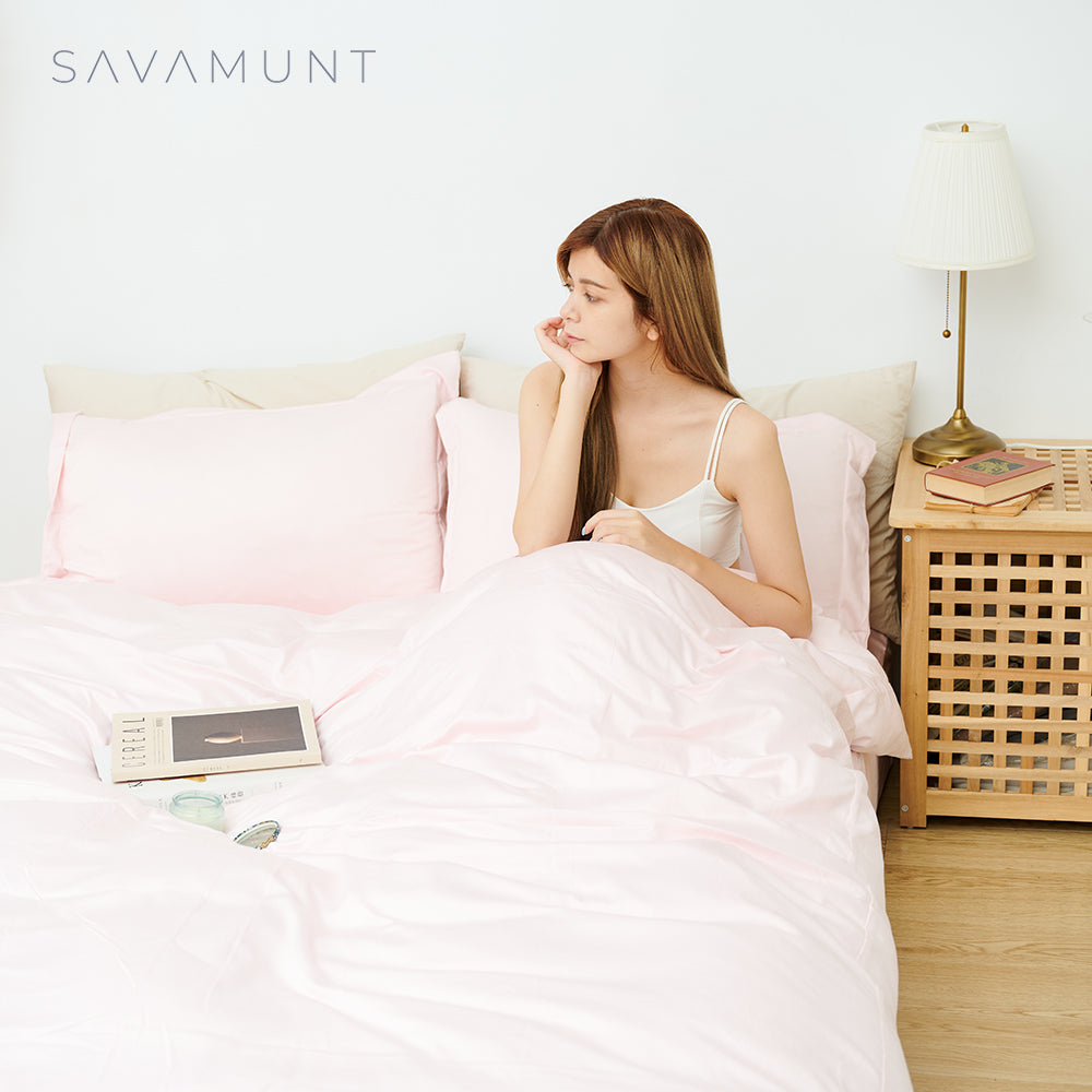 【Savamunt】Ionic+™ Antimicrobial Technology + Austrian Lenzing Tencel™ Modal Four-pieces Bedding Set Pre-order Limited Sale (Peach Pink)