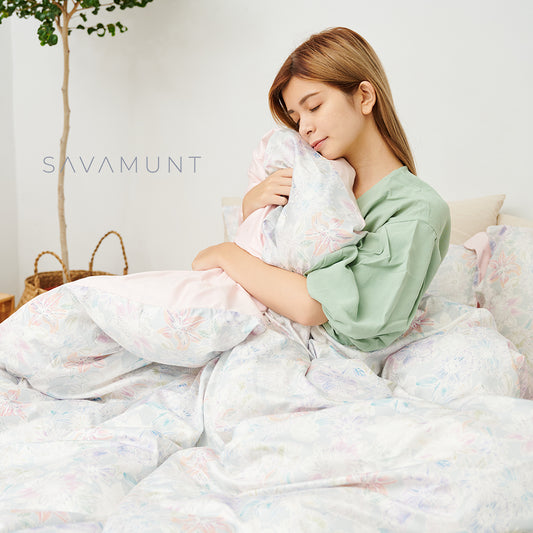 【Savamunt】Ionic+™  Antimicrobial Technology + Austrian Lenzing Tencel™ Modal Four-pieces Bedding Set Pre-order Limited Sale (Blossom Moment)